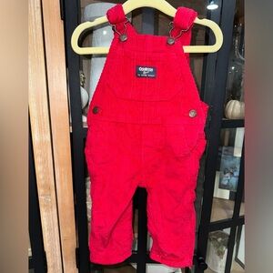 OshKosh B’Gosh corduroy overalls unisex red baby boy girl cherry res vestback